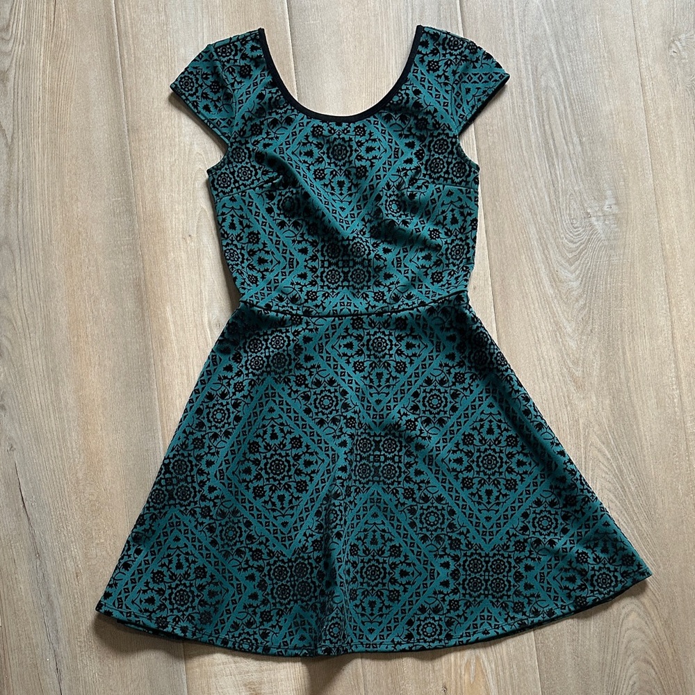 Xhilaration Teal and Black Dress